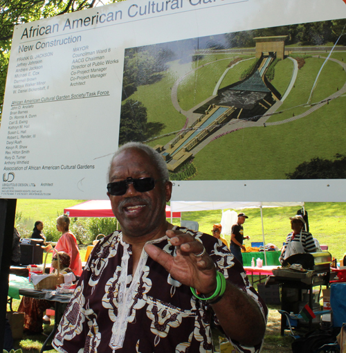 Carl Ewing in African American Cultural Garden on One World Day